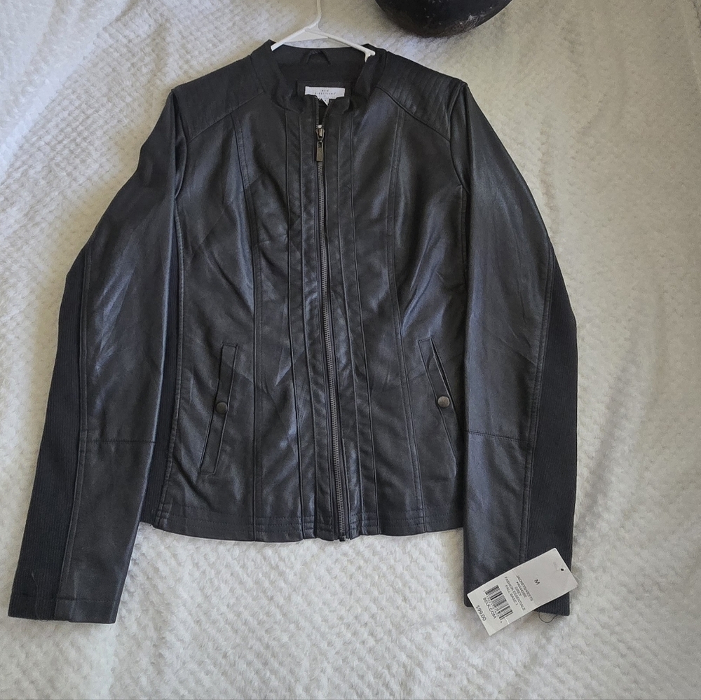 New Directions Dark Gray Leather Jacket